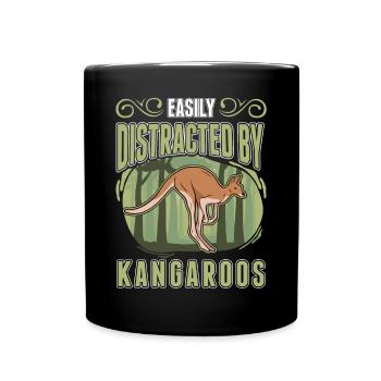 Facilement distrait par Kangourous Kangourou - Mug uni - noir - Devant