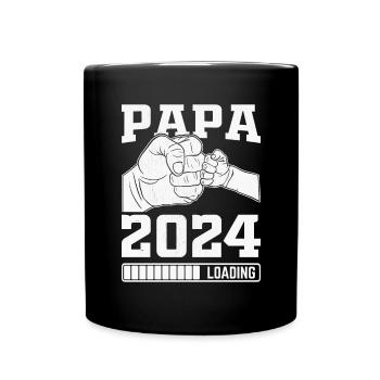 Schwangerschaft Werdende Eltern Geschenk Papa 2024 - Tasse einfarbig - Schwarz - Vorne