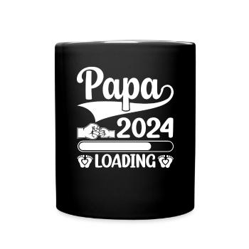 Schwangerschaft Werdende Eltern Geschenk Papa 2024 - Tasse einfarbig - Schwarz - Vorne