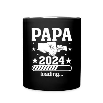 Schwangerschaft Werdende Eltern Geschenk Papa 2024 - Tasse einfarbig - Schwarz - Vorne