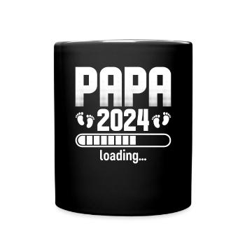 Schwangerschaft Werdende Eltern Geschenk Papa 2024 - Tasse einfarbig - Schwarz - Vorne