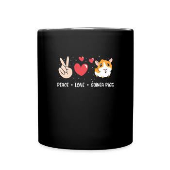 Friedensliebes-meerschweinchen - Nettes - Tasse einfarbig - Schwarz - Vorne