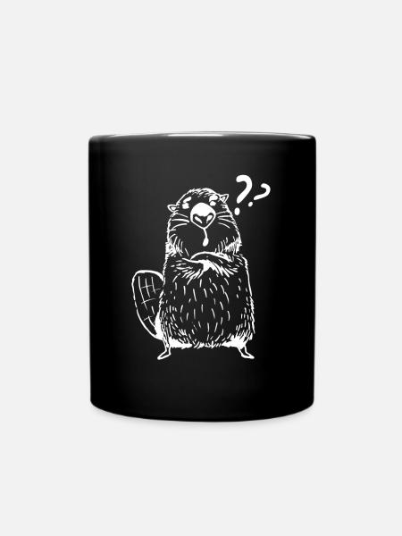 Biber Umrisse - Lustiger Biber - Tasse einfarbig - Schwarz