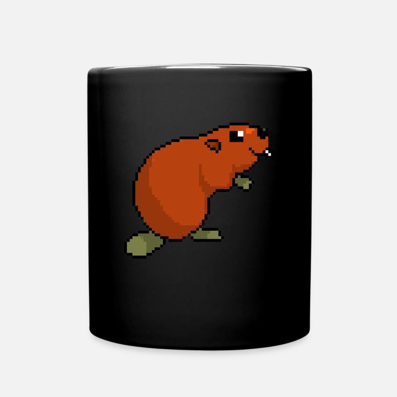 Verpixelter Biber - Lustiger Biber - Tasse einfarbig - Schwarz