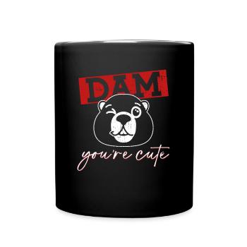Merde, es-tu mignon - Drôle de castor - Mug uni - noir - Devant