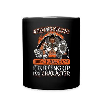 Leveling Up My Character - Larping - Tasse einfarbig - Schwarz - Vorne