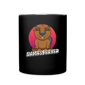 Namasbeaver - Yoga Lustiger Biber - Tasse einfarbig - Schwarz - Vorne