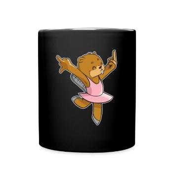 Biber Ballerina - Ballett Lustiger Biber - Tasse einfarbig - Schwarz - Vorne