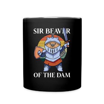 Sir Beaver Of The Dam - Merry Beaver Knight - Full Colour Mug - black - Front