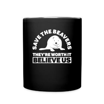 Beaver animal welfare animal rights activist rodent - Full Colour Mug - black - Front