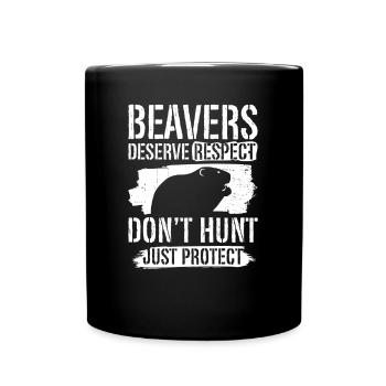 Beaver animal welfare animal rights activist rodent - Full Colour Mug - black - Front