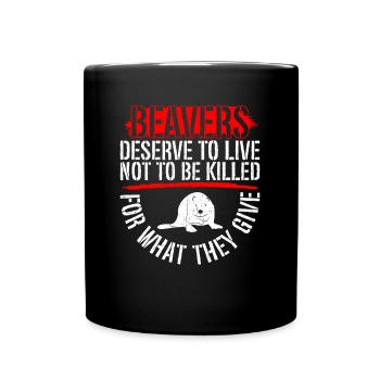 Beaver animal welfare animal rights activist rodent - Full Colour Mug - black - Front