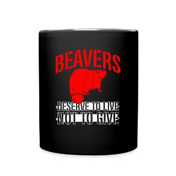 Beaver animal welfare animal rights activist rodent - Full Colour Mug - black - Front