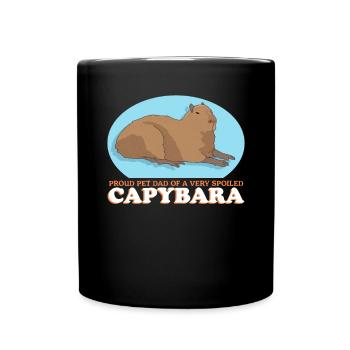 Capybara Dad Capybaras Gift - Full Colour Mug - black - Front
