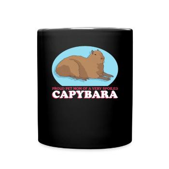 Capybara Mom Capybaras Gift - Full Colour Mug - black - Front
