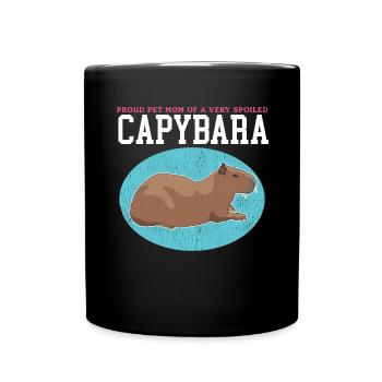 Capybara Mom | Capybaras Capybaras Gift - Full Colour Mug - black - Front