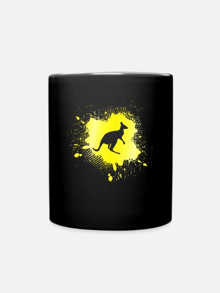 Känguru - Tasse einfarbig - Schwarz