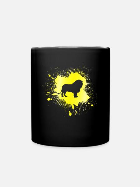 Löwe - Tasse einfarbig - Schwarz