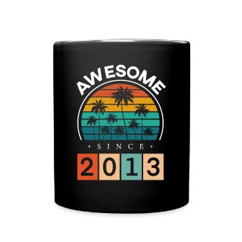 2013 Anniversaire Né Année de naissance millésime - Mug uni - noir - Devant