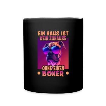 Hunde Spruch Boxer Design für Hundeliebhaber - Tasse einfarbig - Schwarz - Vorne