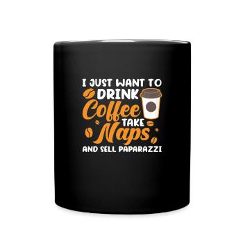 Kaffee Koffein Espresso Barista Geschenk - Tasse einfarbig - Schwarz - Vorne