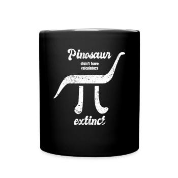 Dinosaurier - Wortspiel - Pi - 3,1415 - extinct - Tasse einfarbig - Schwarz - Vorne