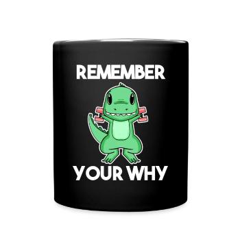 Dino Dumbbell Training Strength Training Gift - Full Colour Mug - black - Front