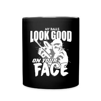 Mes balles ont fière allure sur votre visage balles de paintball - Mug uni - noir - Devant