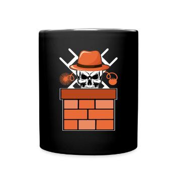 Schornsteinfeger Geschenkidee Schornstein - Tasse einfarbig - Schwarz - Vorne