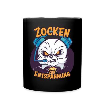 Gambling to relax panda funny saying - Full Colour Mug - black - Front