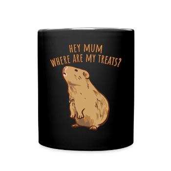 Hey Maman où sont mes friandises Cochon d’Inde 2 luxure - Mug uni - noir - Devant