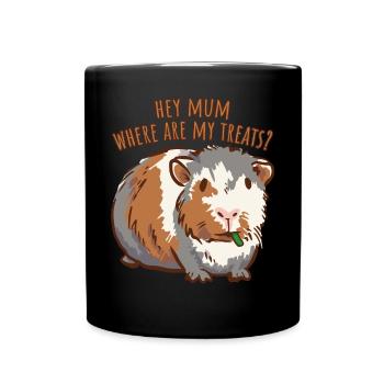 Hey Maman où sont mes friandises Cochons d’Inde 8 luxure - Mug uni - noir - Devant