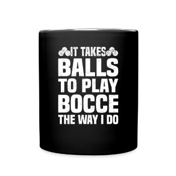Boccia Petanque Boule Bocciaspieler Lyonnais - Tasse einfarbig - Schwarz - Vorne