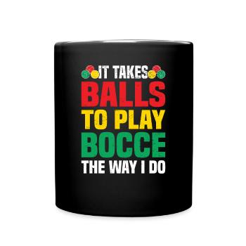 Boccia Petanque Boule Bocciaspieler Lyonnais - Tasse einfarbig - Schwarz - Vorne