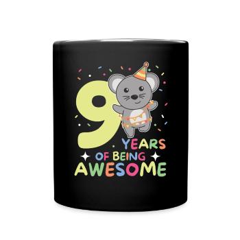 Souris pour les enfants de 9 ans de neuf ans - Mug uni - noir - Devant