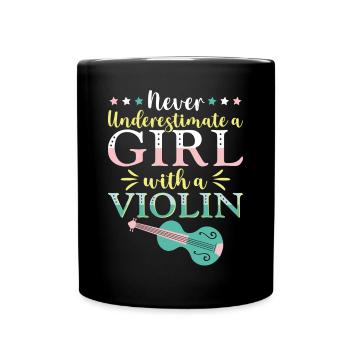 Violoniste Violoniste Fille Jamais - Mug uni - noir - Devant