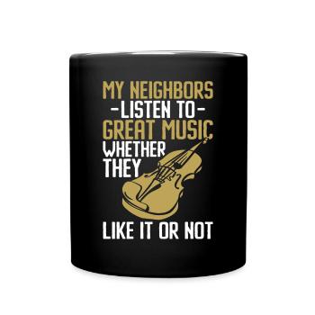 Violoniste Violoniste Mes voisins - Mug uni - noir - Devant