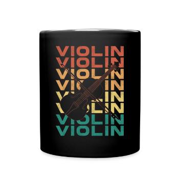 Violin Violinist Retro Vintage - Full Colour Mug - black - Front