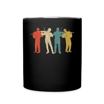 Violin Violinist Retro Vintage - Full Colour Mug - black - Front