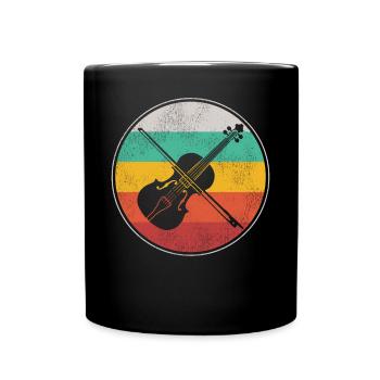 Violin Violinist Retro Vintage - Full Colour Mug - black - Front