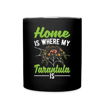 Zuhause ist wo meine Tarantel ist - Tasse einfarbig - Schwarz - Vorne