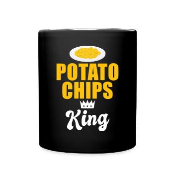 Kartoffelchips Geschenk - Tasse einfarbig - Schwarz - Vorne