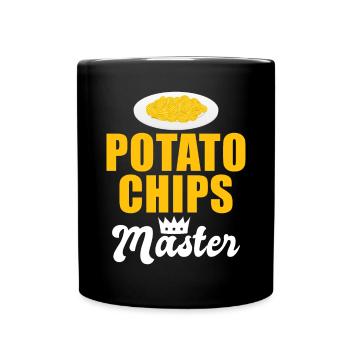 Kartoffelchips Geschenk - Tasse einfarbig - Schwarz - Vorne