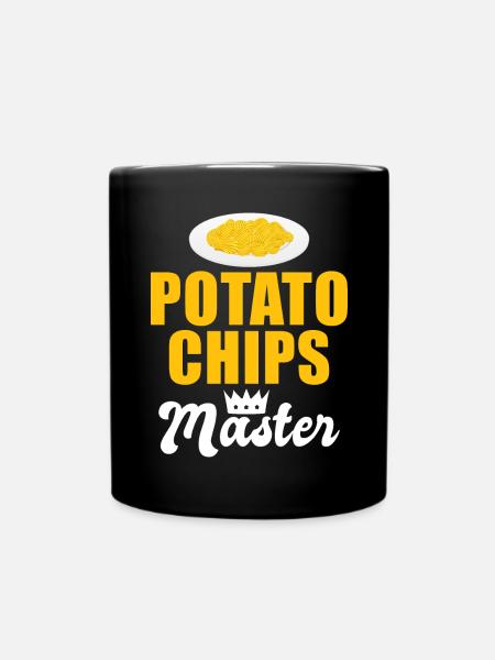 Kartoffelchips Geschenk - Tasse einfarbig - Schwarz