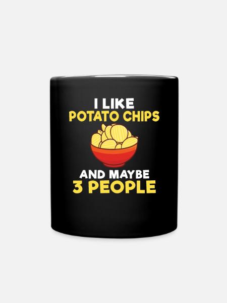 Kartoffelchips Geschenk - Tasse einfarbig - Schwarz