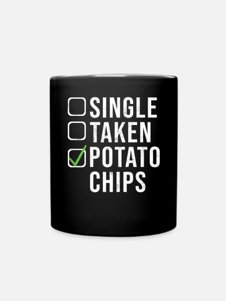 Kartoffelchips Geschenk - Tasse einfarbig - Schwarz