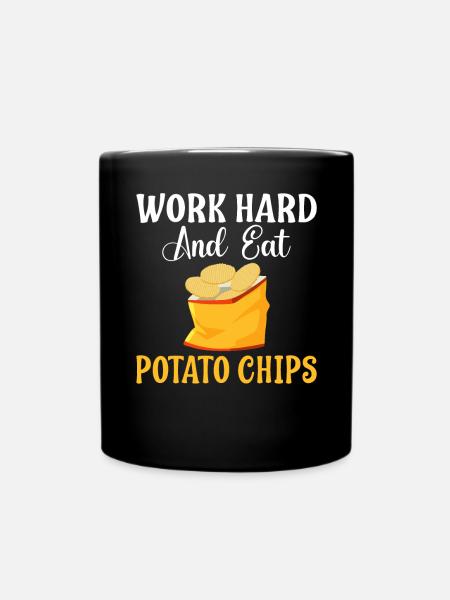 Kartoffelchips Geschenk - Tasse einfarbig - Schwarz