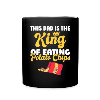 Kartoffelchips Geschenk - Tasse einfarbig - Schwarz - Vorne