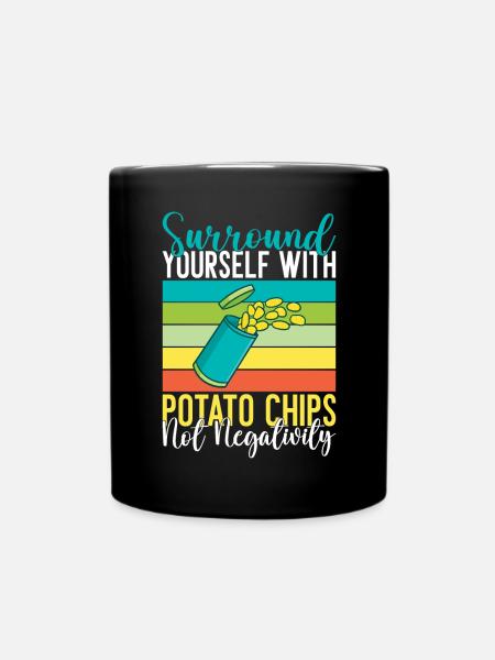 Kartoffelchips Geschenk - Tasse einfarbig - Schwarz
