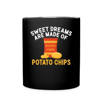 Kartoffelchips Geschenk - Tasse einfarbig - Schwarz - Vorne